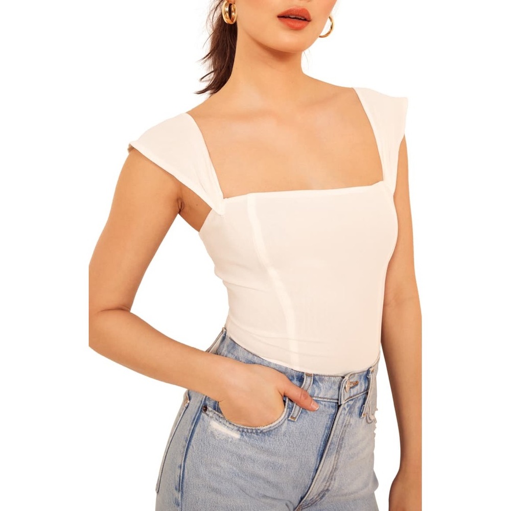 Reformation Paz Top Ivory Size 6 NWT